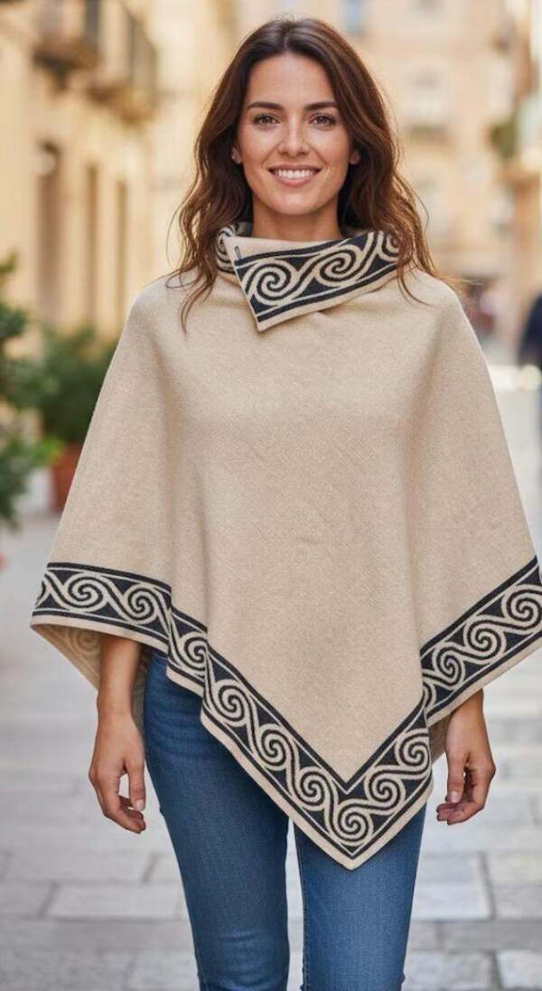 Alpaca wool poncho