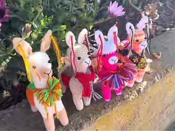 Llama wool keychains