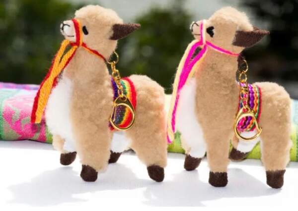 Llama wool keychains